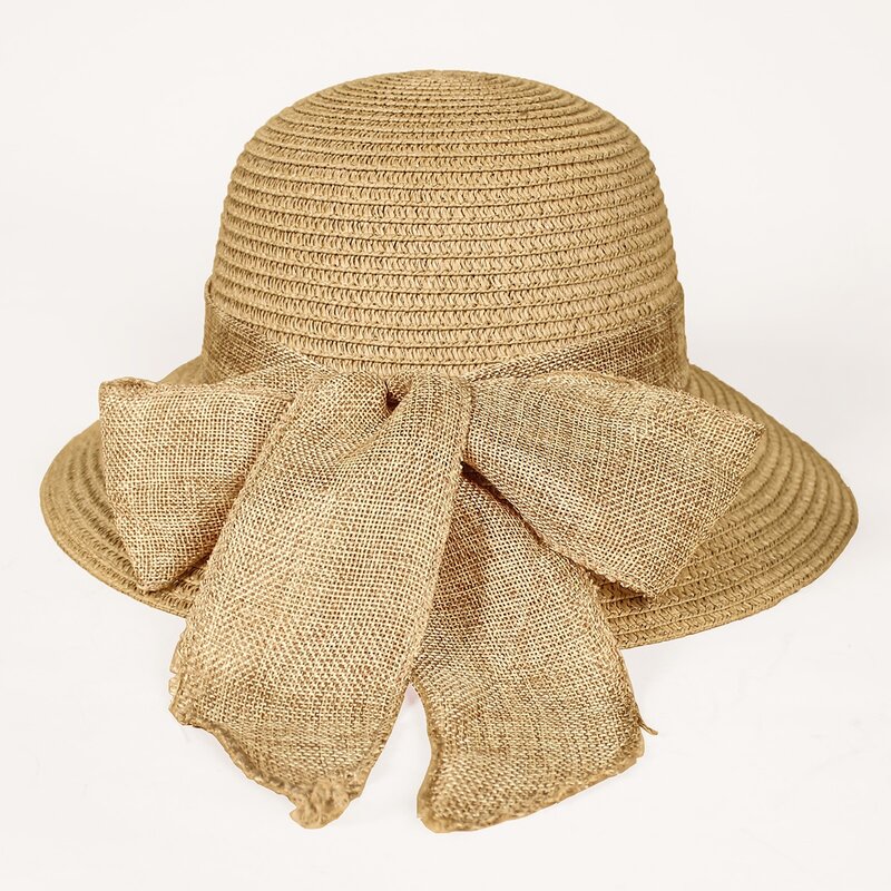 

Bow Knot Straw Hat, Khaki