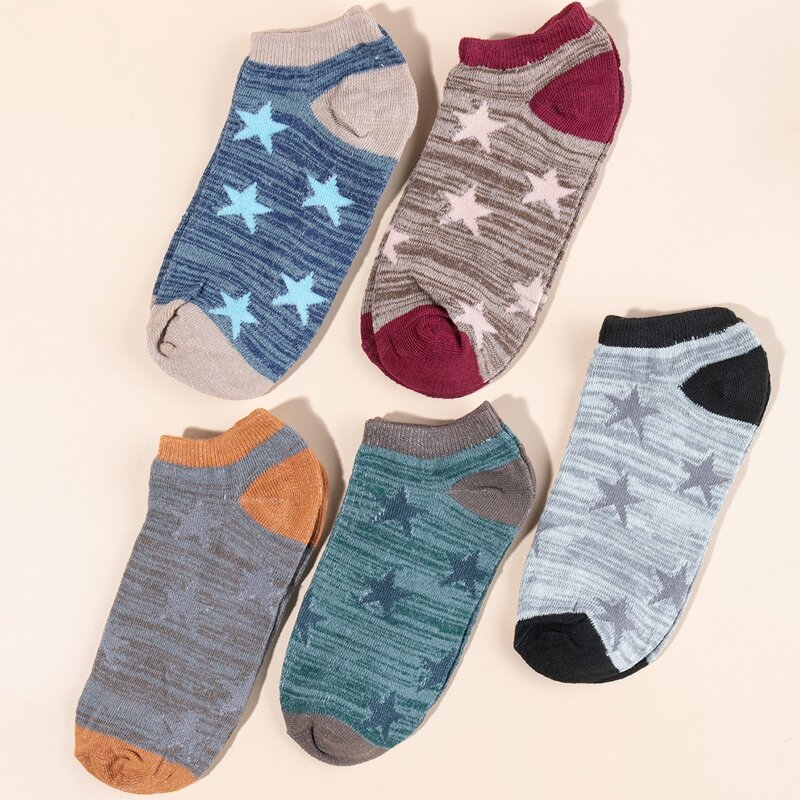 

5pairs Star Ankle Socks, Multicolor