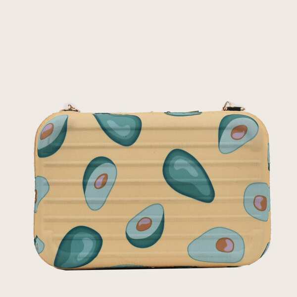 

Fruit Graphic Chain Box Bag, Yellow