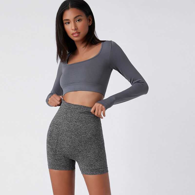 

Seamless Space Dye Sports Shorts, Dark grey