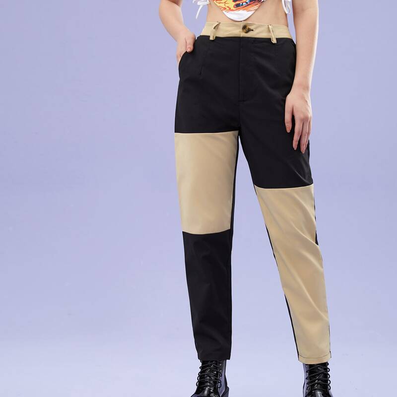 

Colorblock Straight Pants, Multicolor