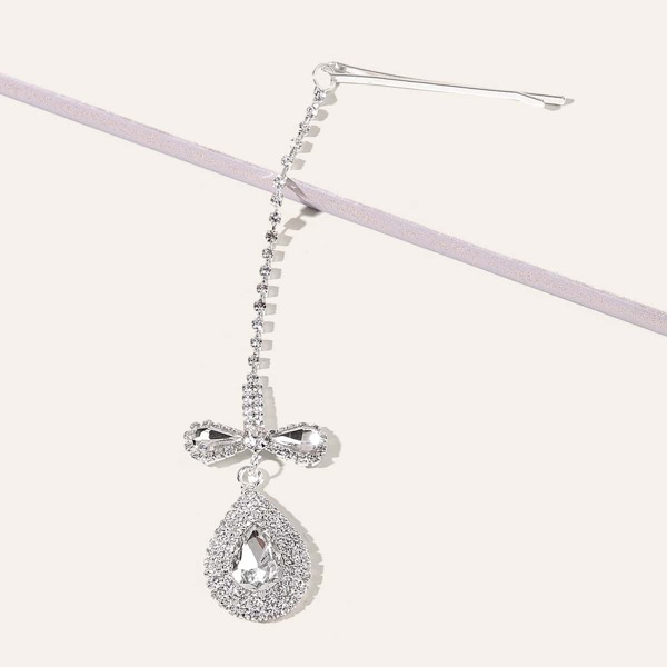 

Rhinestone Decor Hair Clip, Silver