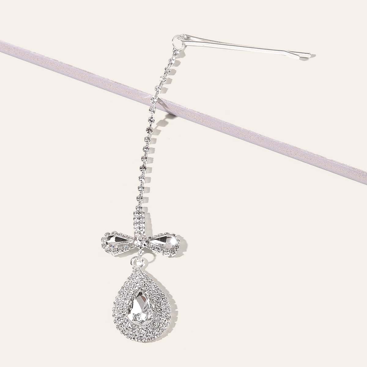 

Rhinestone Decor Hair Clip, Silver