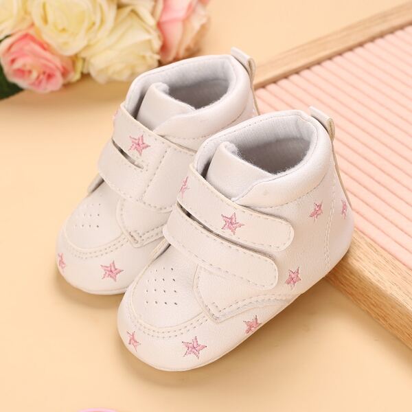 

Baby Girl Star Embroidered Sneakers, White