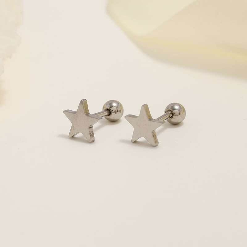 

Star Stud Earrings, Silver
