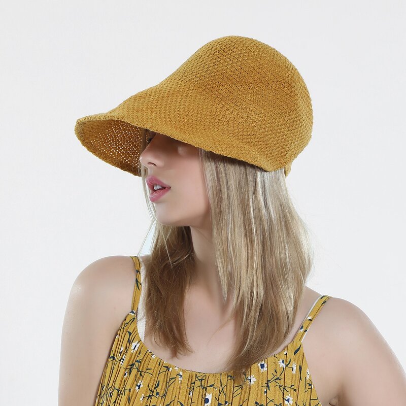 

Solid Straw Hat, Yellow