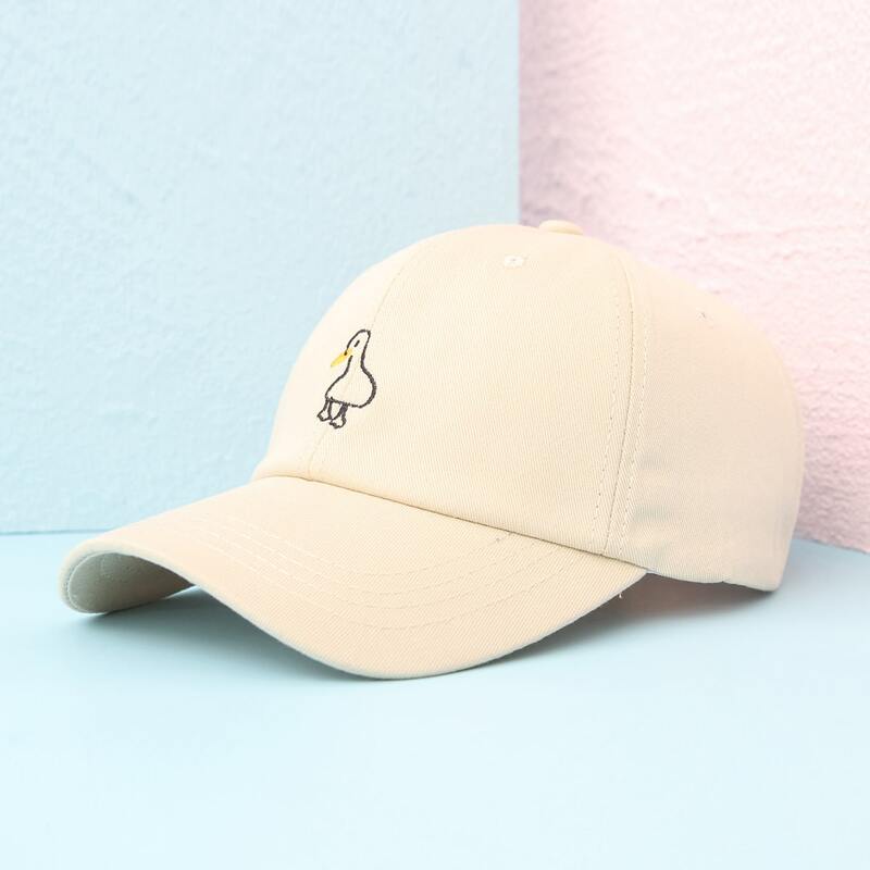 

Guys Duck Embroidery Baseball Cap, Beige