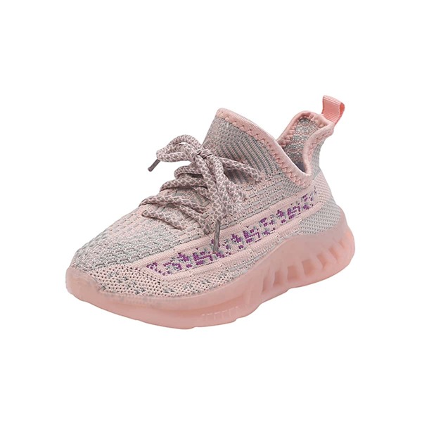 

Girls Lace-up Decor Sneakers, Pink