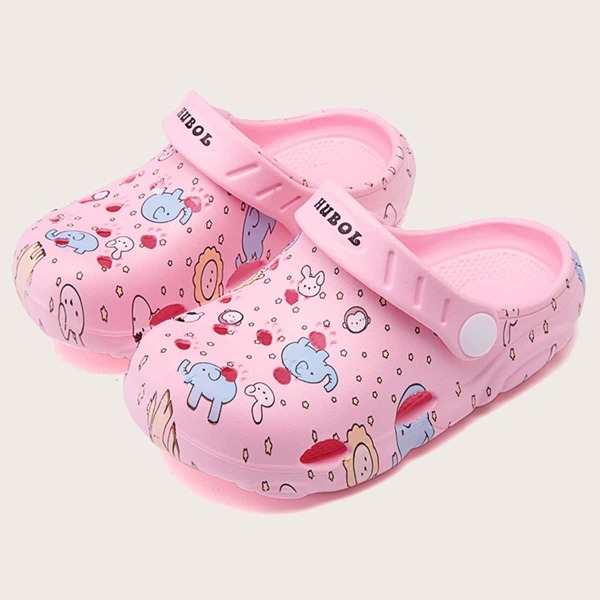 

Toddler Girls Cartoon Graphic Slippers, Pink