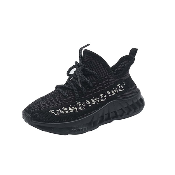 

Boys Lace-up Decor Sneakers, Black