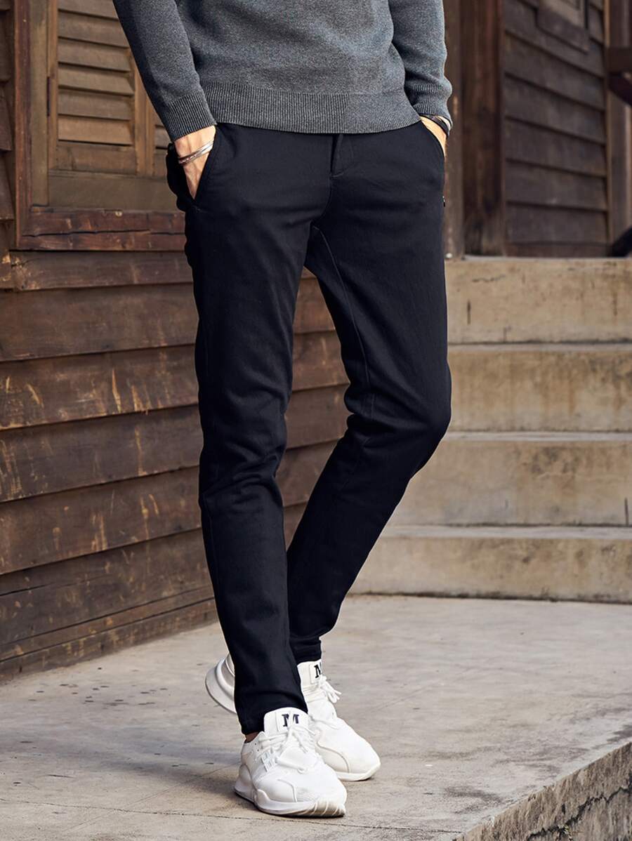 Pantalones con bolsillo - Negro - Ver 1