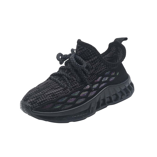 

Boys Lace-up Decor Sneakers, Black