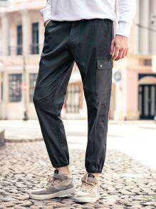 Quần Nam Túi màu trơn Đường phố - Màu xám đen - Xem 3