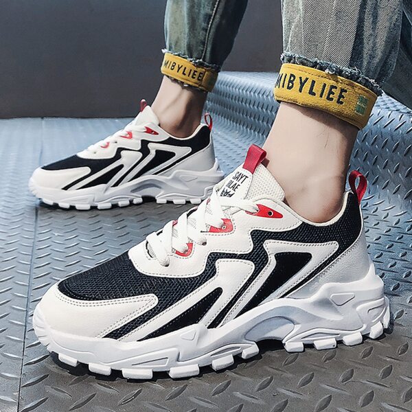 

Men Two Tone Chunky Sneakers, Black and white