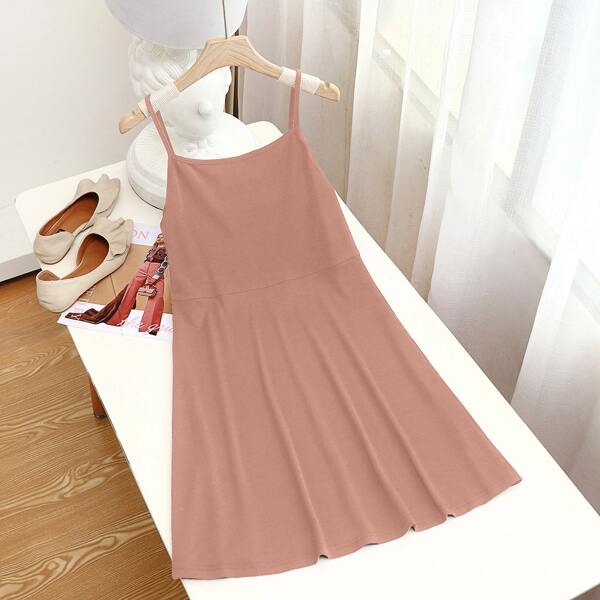 

Plus Solid Cami Dress, Dusty pink
