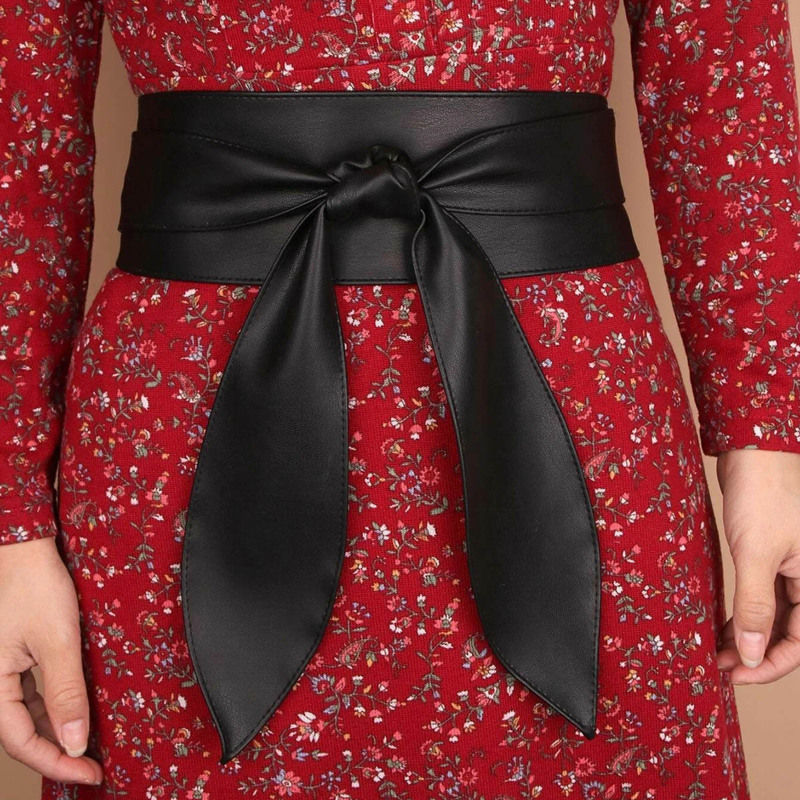 

Wide Obi Belt, Black