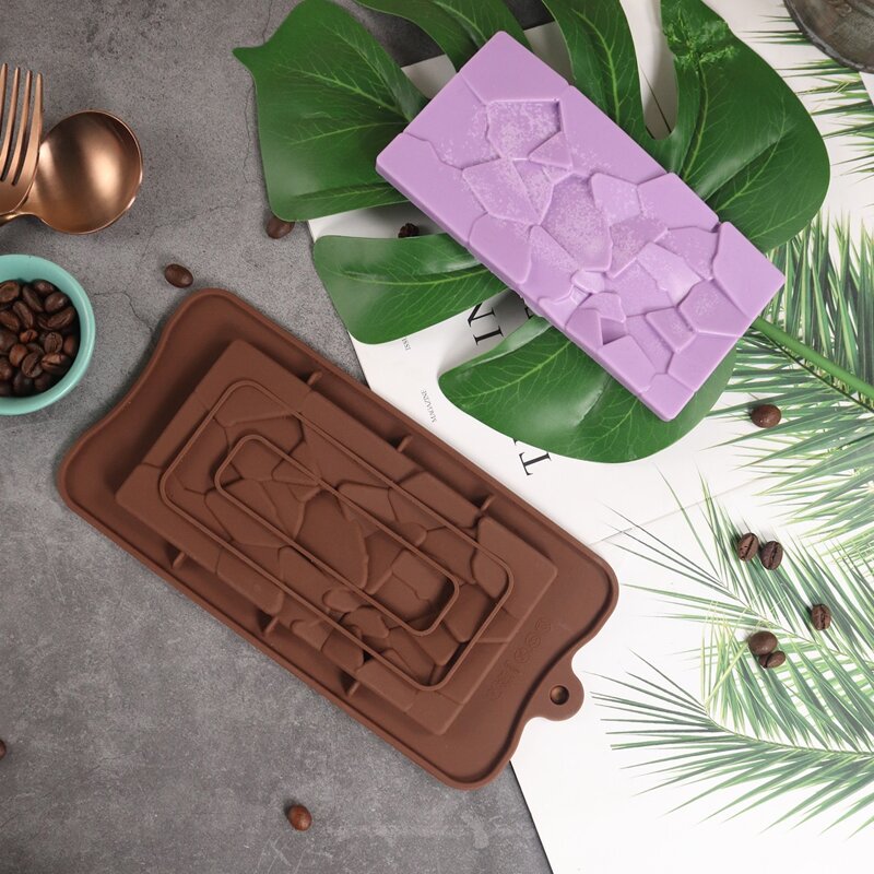 

1pc Crack Design Chocolate Mold, Brown
