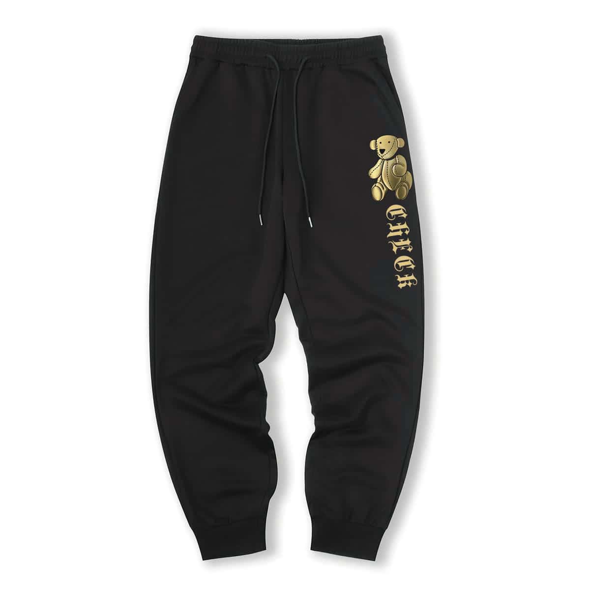 

Guys Letter Cartoon Drawstring Sweatpants, Black