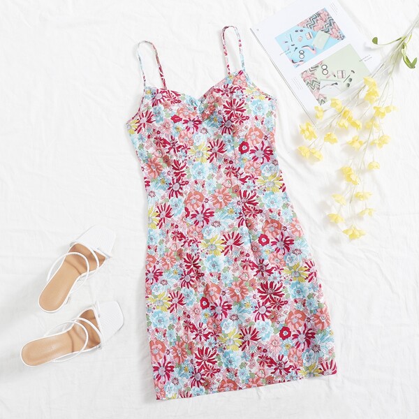 

Floral Print Cami Dress, Multicolor