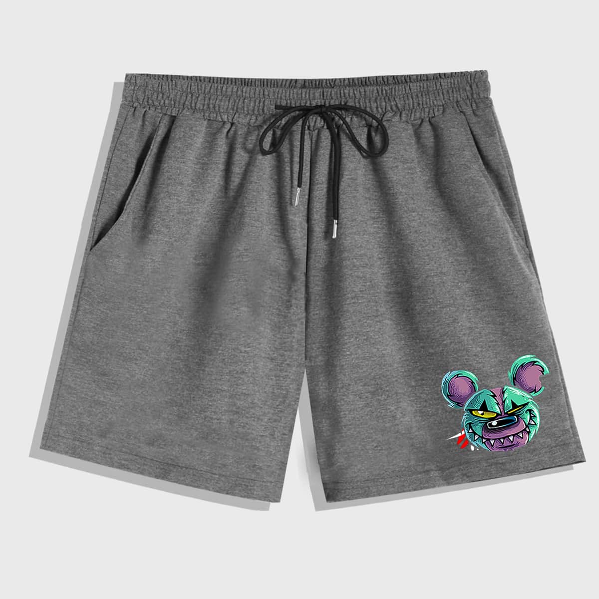 

Guys Cartoon Drawstring Shorts, Dark grey