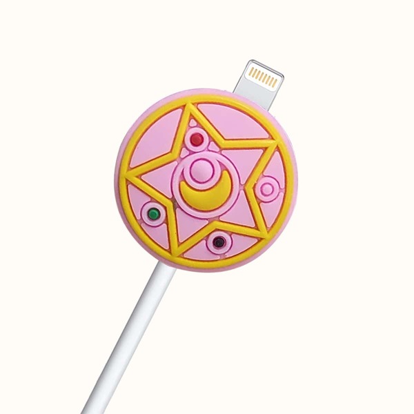 

Cartoon Round Data Cable Protector, Pink