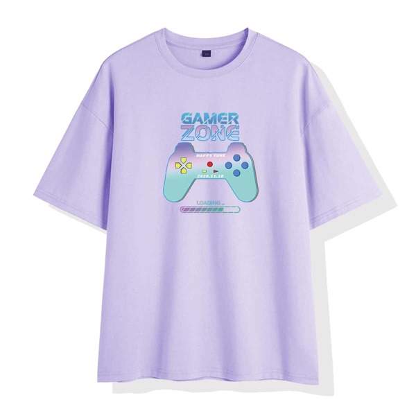 

Men Drop Shoulder Cartoon Graphic Tee, Lilac purple