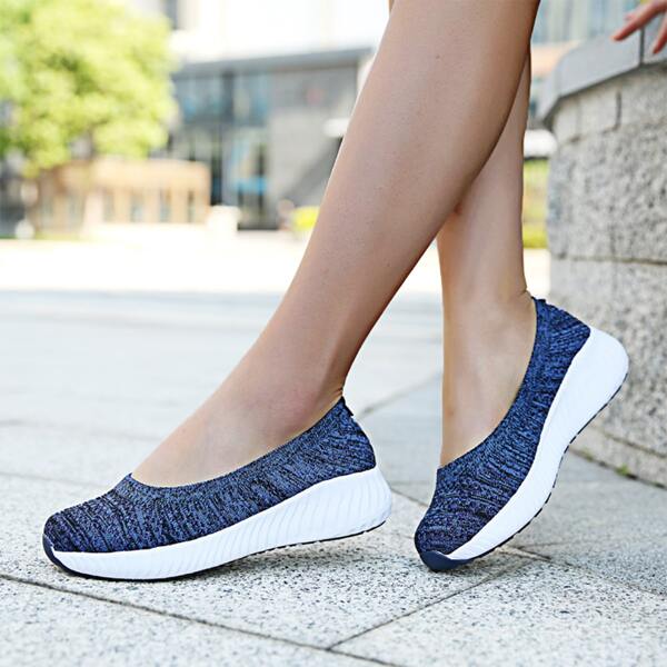 

Minimalist Mesh Panel Slip-On Sneakers, Blue