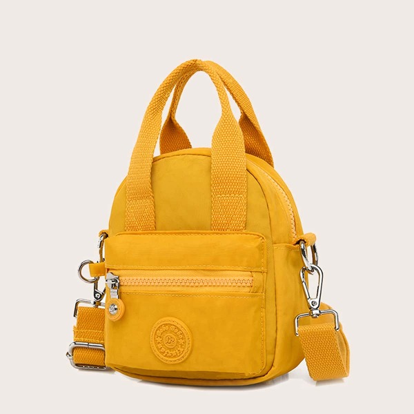 

Minimalist Pocket Front Satchel Bag, Yellow