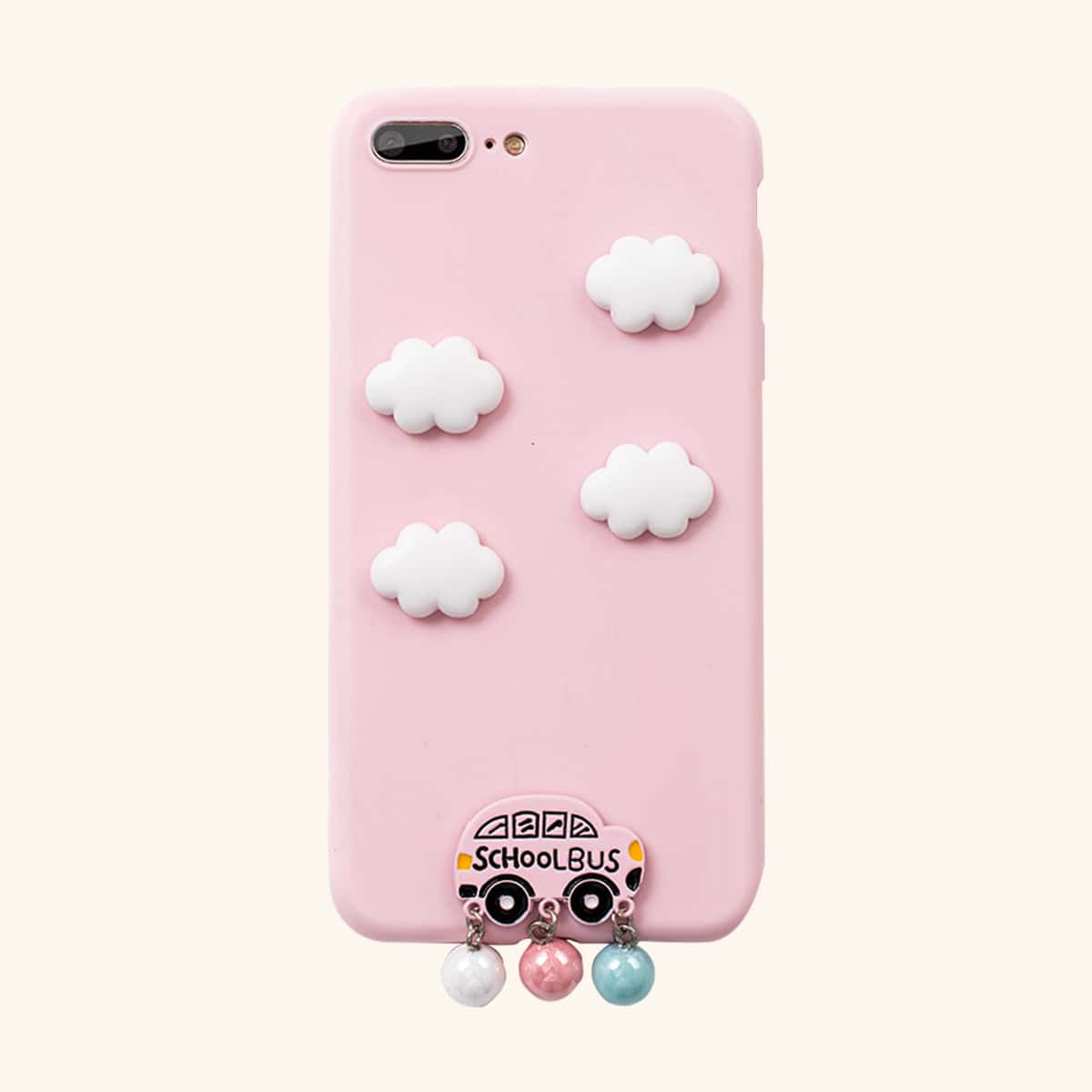 

Cloud Decor Phone Case, Pink