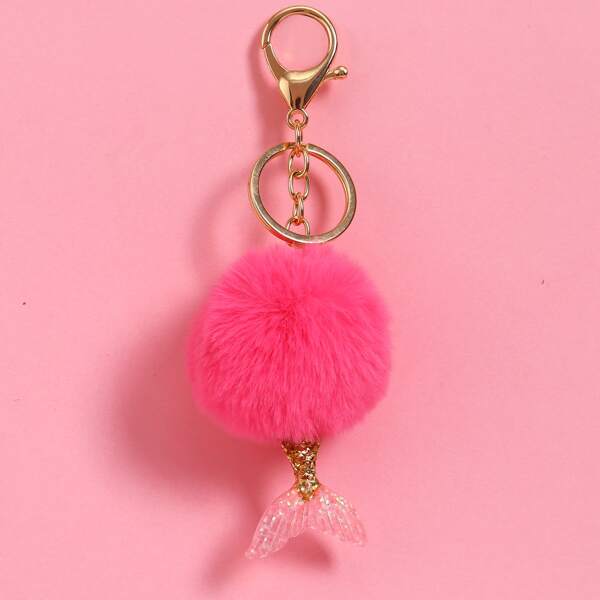 

Pom-pom Pendant Keychain, Multicolor