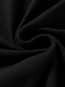 SHEIN LUNE 加上卡通和口号图案 T 恤我支持你 - 黑色 - 查看 3