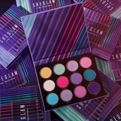 SHEGLAM Chill Track Palette 12-Clolor Shimmer Metallic Matte Eyeshadow Palette Bold Color Long Lasting Ultra Pigmented Blendable Styling Eyeshadow Brand Beauty Makeup Face Paint Cosmetic For Women Girls Perfect For Spring Summer Ideal For Y2K Fancy Fashion Suitable For Birthday Mother'S Day Gift Rave Party Ready Best Color
