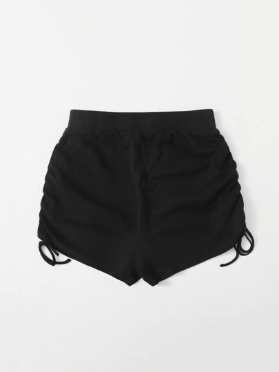 SHEIN EZwear 大碼抽繩結飾抽褶短褲