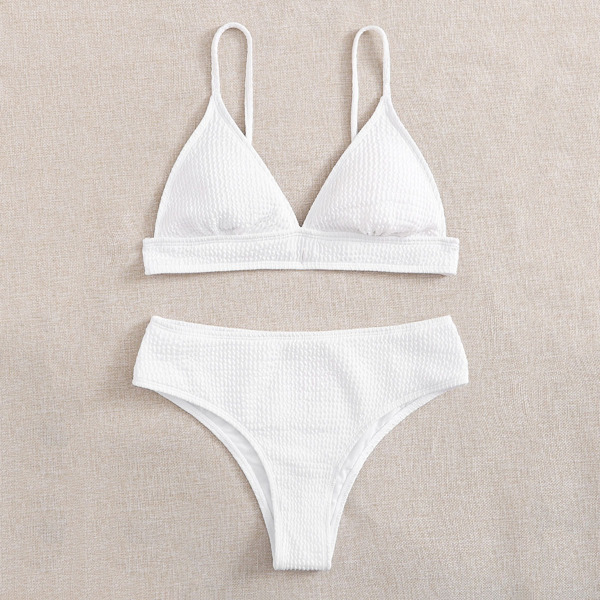 

Textured Bikini Swimsuit, White