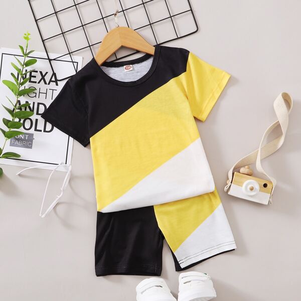 

Toddler Boys Cut And Sew Tee & Track Shorts, Multicolor