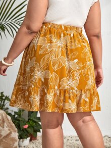 SHEIN Váy Plus Size Viên lá sen Nhiệt đới Boho - Nhiều màu - Xem 2