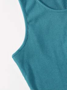 Rhinestone Mushroom Tank Top - Cadet Blue - View 5