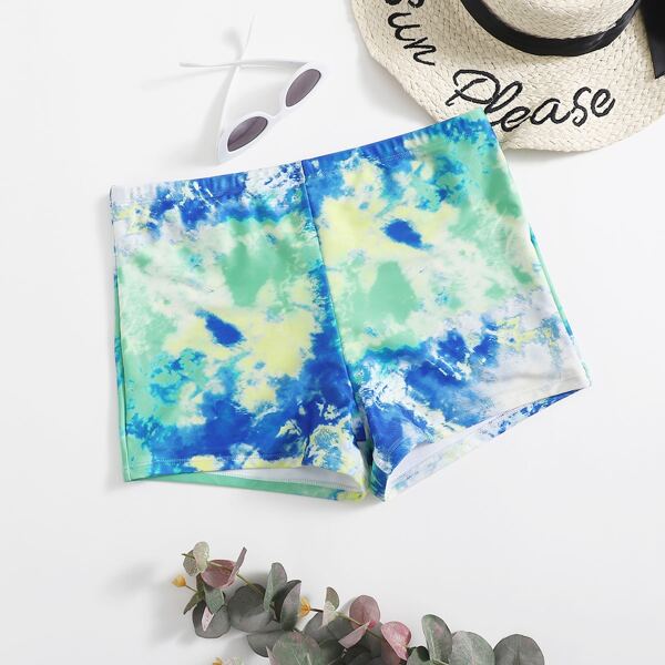 

Plus Tie Dye Bikini Shorts, Multicolor