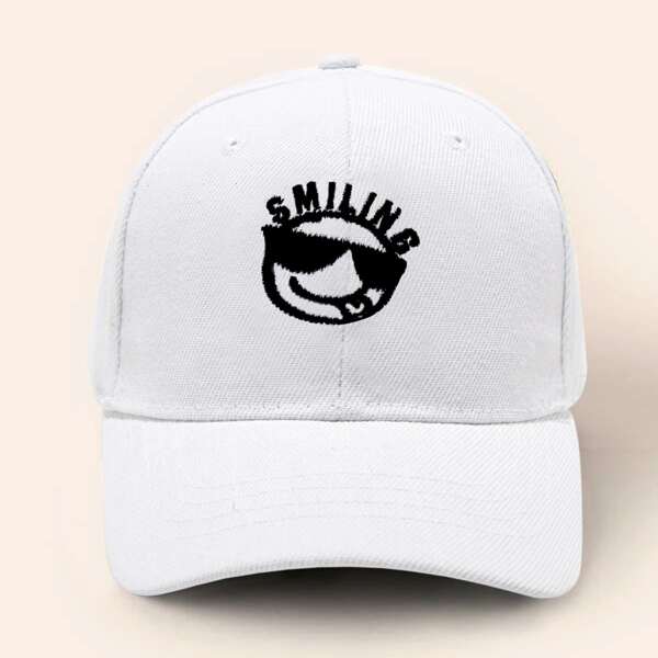 

Toddler Boys Cartoon Embroidered Baseball Cap, White