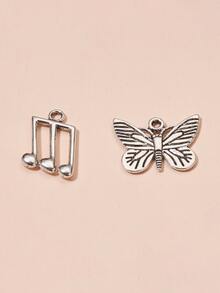 100pcs Heart & Star Design DIY Pendant - Silver - View 4
