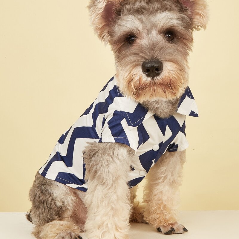 

Chevron Pattern Pet Shirt, Blue and white