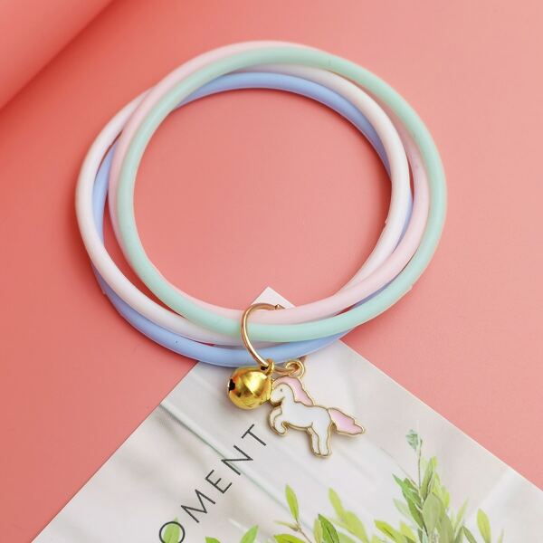 

Girls Unicorn & Bell Charm Bracelet, Multicolor
