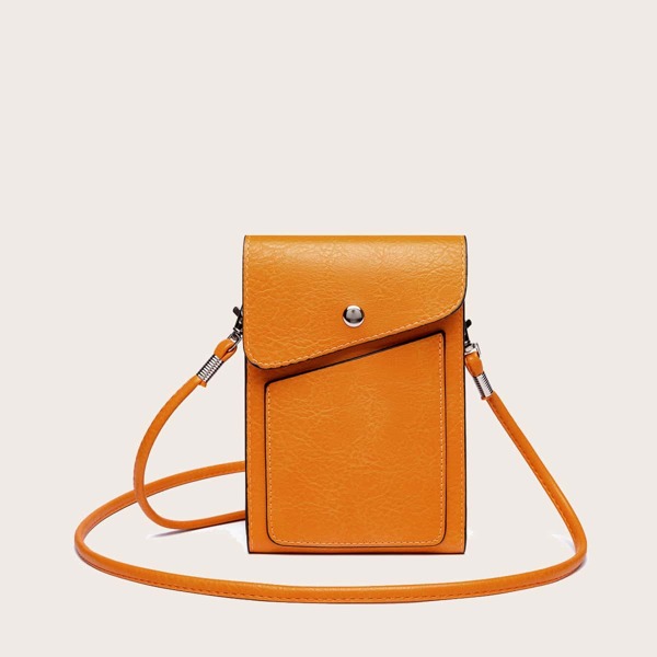 

Minimalist Snap Button Phone Bag, Yellow