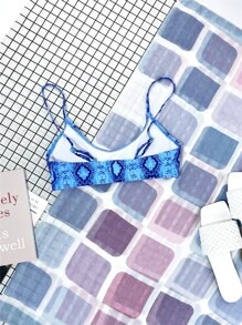 Snakeskin Print Bikini Top - Multicolor - View 2