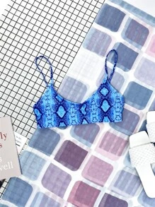 Snakeskin Print Bikini Top - Multicolor - View 3