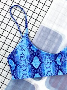 Snakeskin Print Bikini Top - Multicolor - View 4
