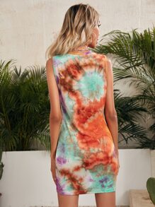 SHEIN 扭結下擺紮染連衣裙 - 彩色 - 查看 2