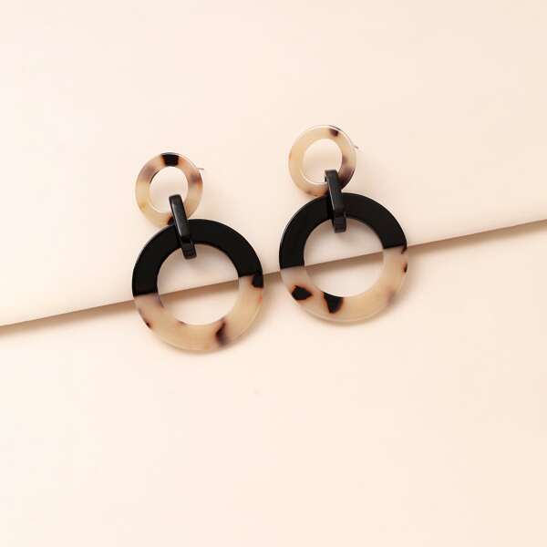 

Round Link Drop Earrings, Multicolor