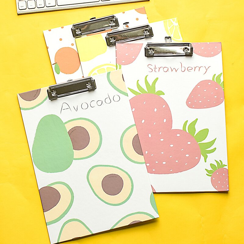 

1pc Fruit Print Random File Clipboard, Multicolor