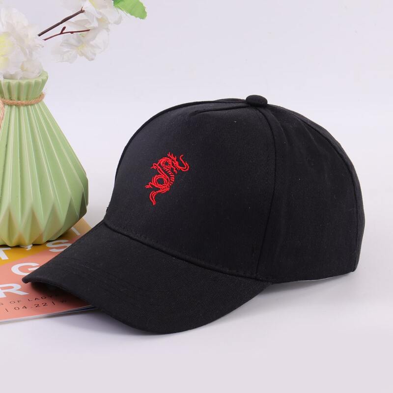 

Guys Dragon Embroidery Baseball Cap, Black